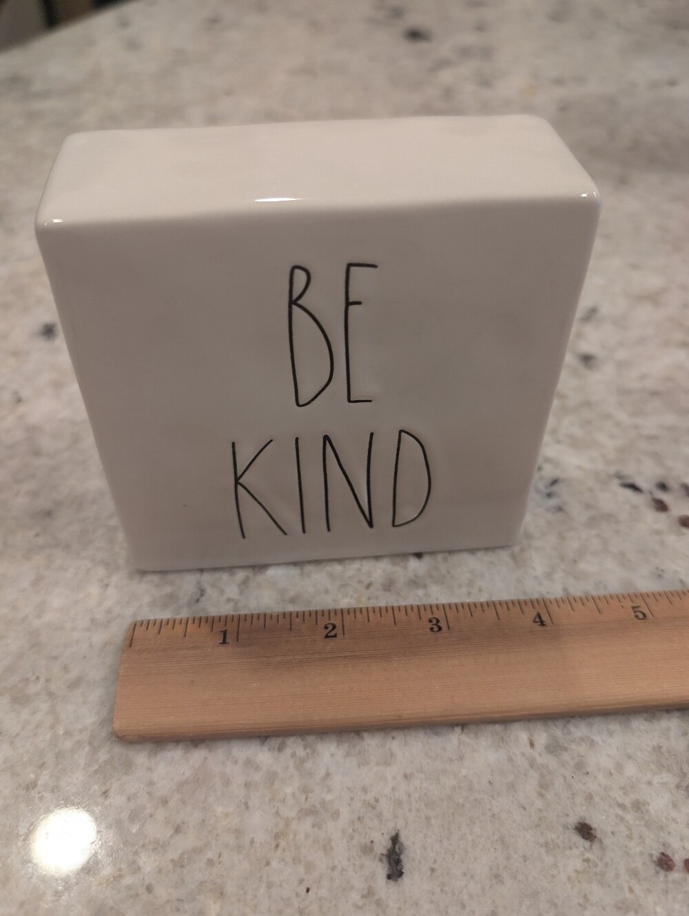 Rae Dunn BE KIND STAY HUMBLE Desk Block from Artisan Collection in White Ceramic